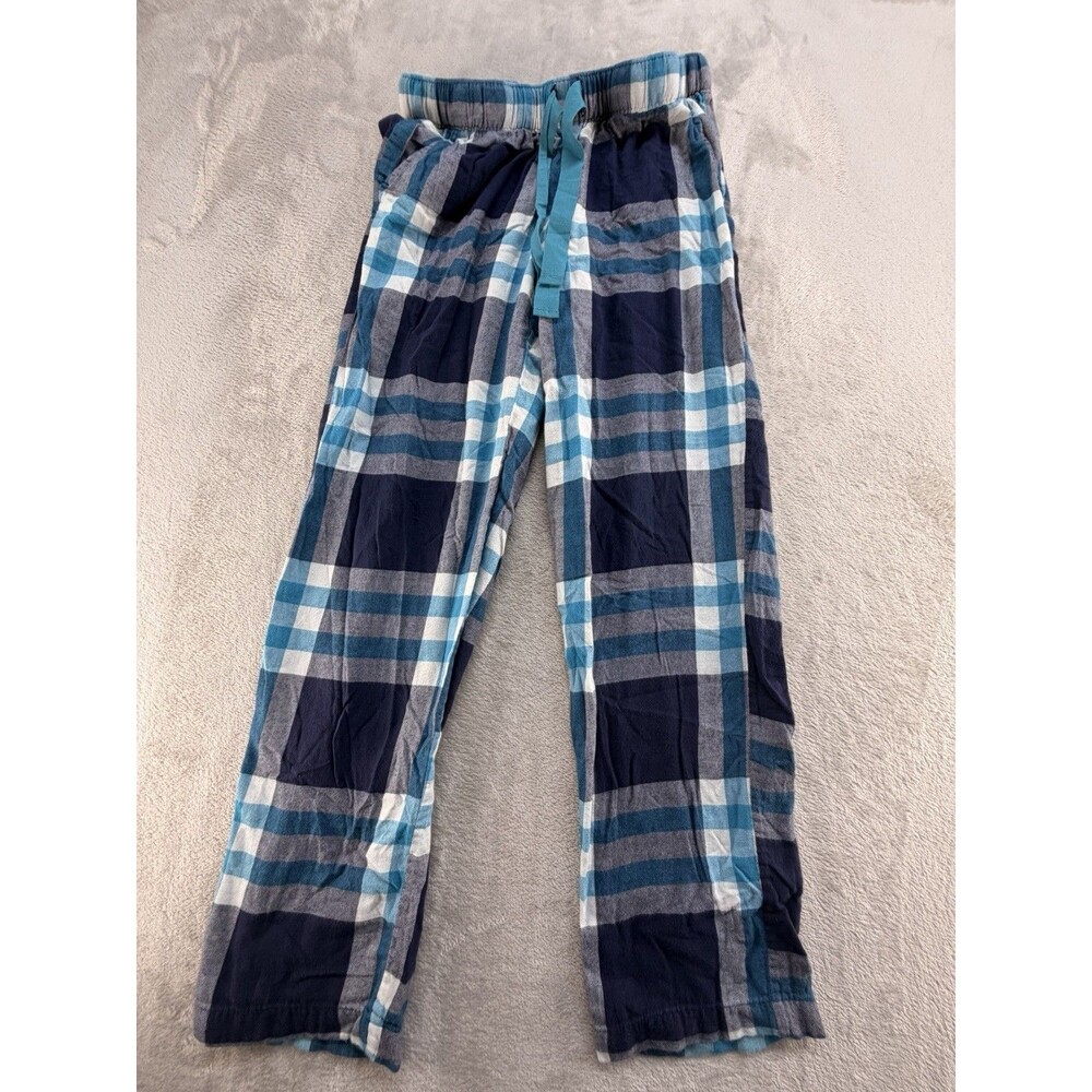 Aerie Pajama Pants Womens XS Blue Plaid Cotton Viscose Plaid Drawstring Lounge